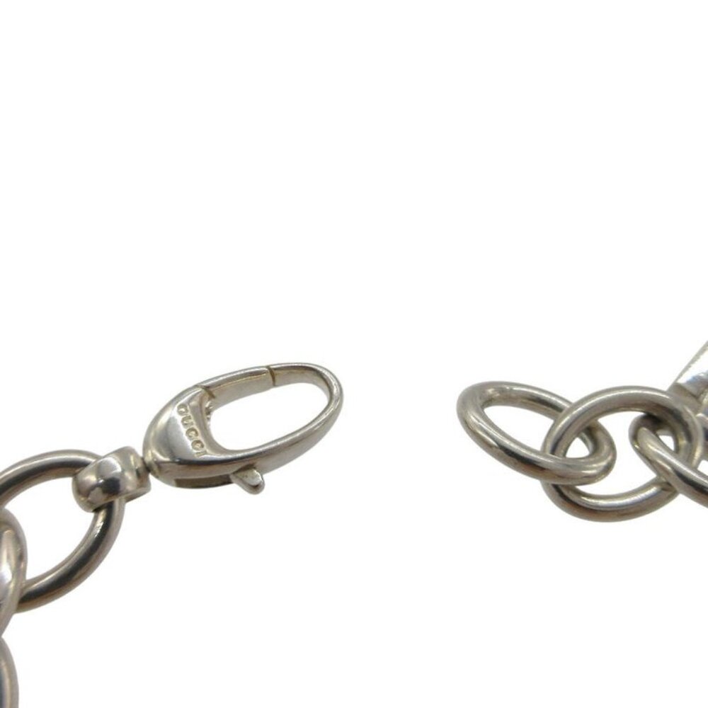 Gucci 5 Charm Bamboo G Logo Dog Tag Icon Charm Bracelet Silver 925 Silver 0524 - Picture 7 of 7